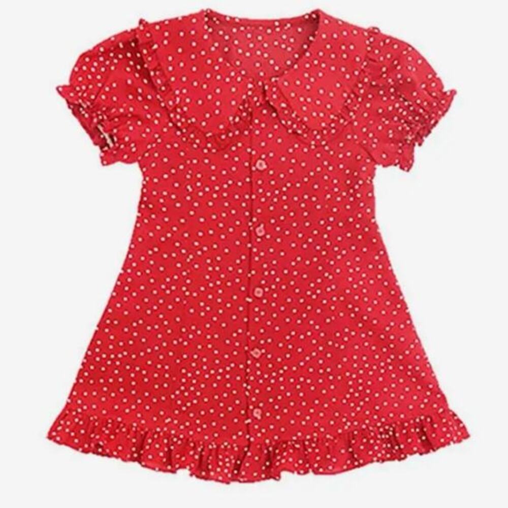 New girl’s red polka dot dress 4-5